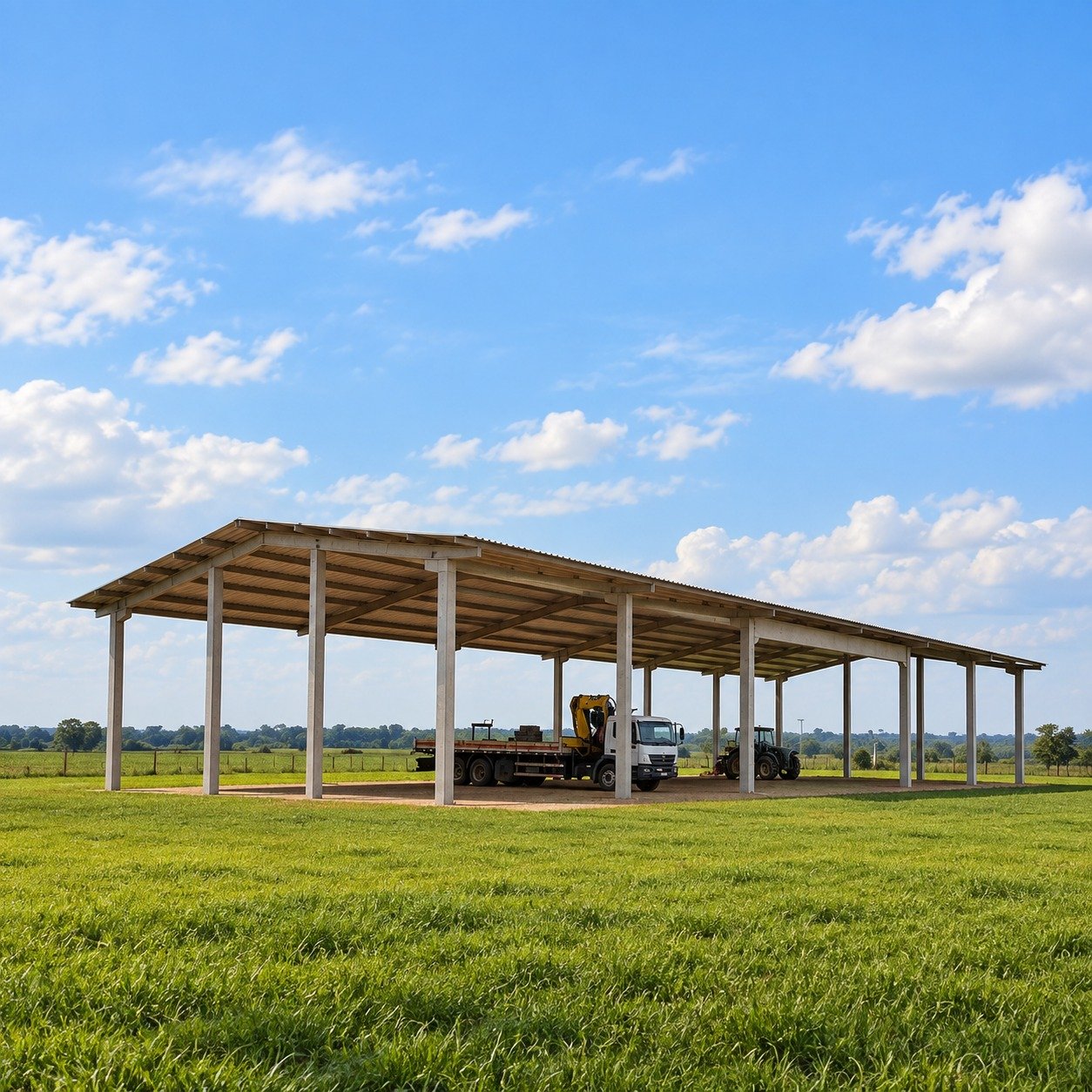 Galpão rural com estrutura pré-fabricada